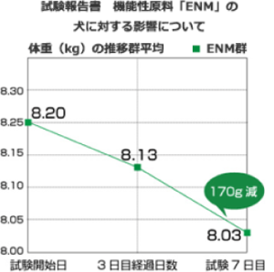 試験報告書　機能制限材料「ENM」の犬に対する影響について