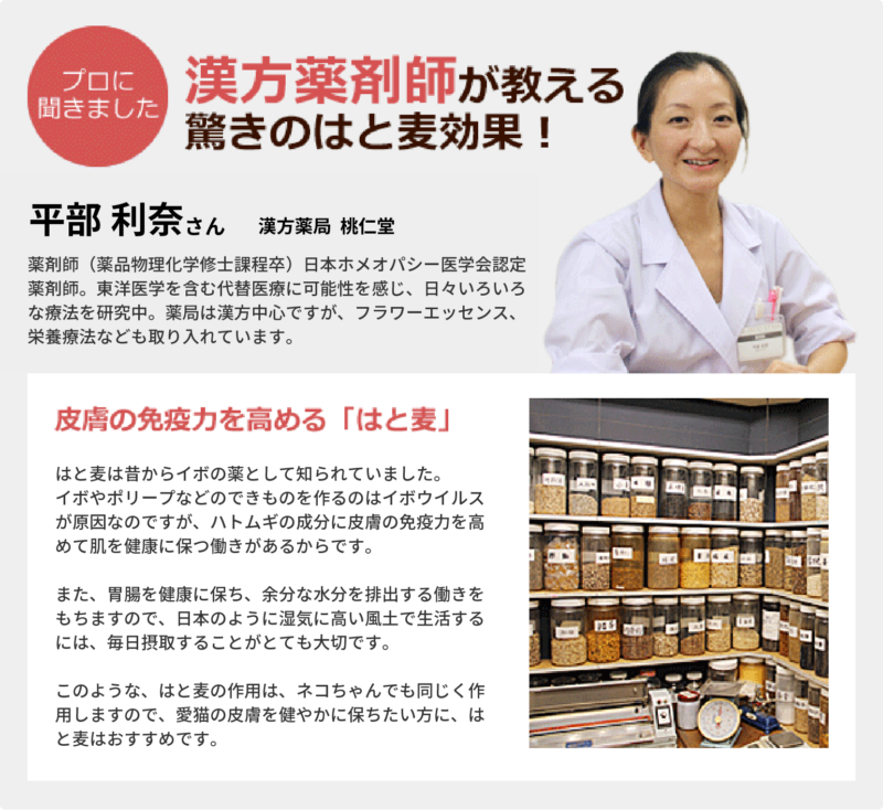 漢方薬剤師が教える驚きのはと麦効果